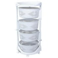 thumbnail image 1 of Octopus 360 4 Tier Rolling Cart Kitchen Organization Plastic Rotating Fruit Basket Teacher Classroom Supplies Organizer Makeup Storage Hair Salon Trolley Swivel Lockable Wheels Bar, 1 of 6