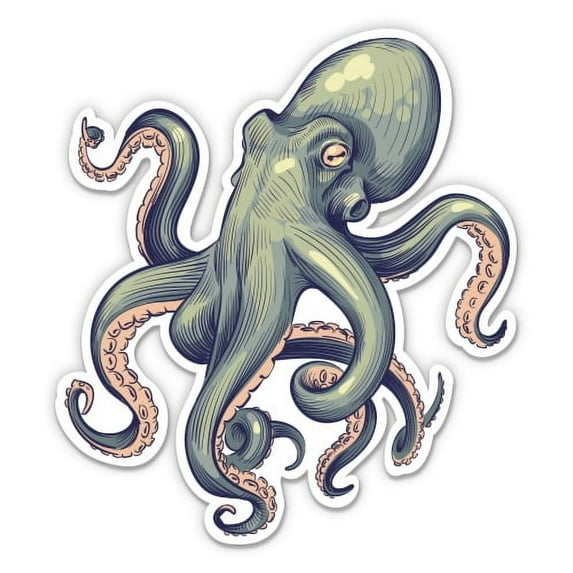 Octopus - 7" Vinyl Sticker - For Car Laptop I-Pad - Waterproof Decal