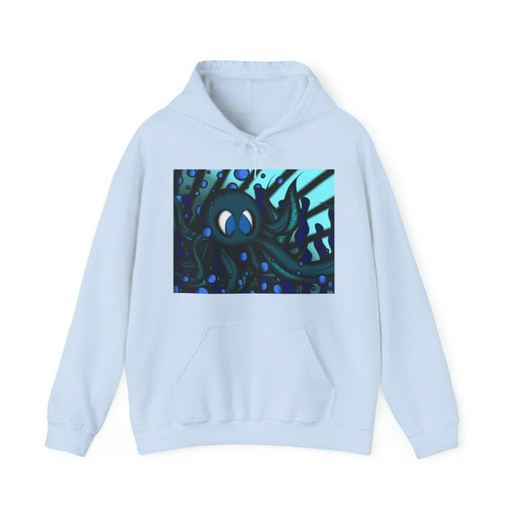 Octopus 9 tentacles, hand drawn art, skate & surf wear on a Unisex T Shirt.