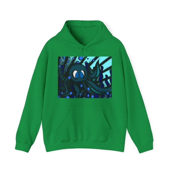 Octopus 9 tentacles, hand drawn art, skate & surf wear on a Unisex T Shirt.