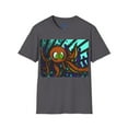 thumbnail image 1 of Octopus 9 tentacles, hand drawn art, skate & surf wear on a Unisex T Shirt., 1 of 4