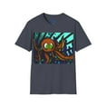thumbnail image 1 of Octopus 9 tentacles, hand drawn art, skate & surf wear on a Unisex T Shirt., 1 of 4