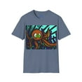 thumbnail image 1 of Octopus 9 tentacles, hand drawn art, skate & surf wear on a Unisex T Shirt., 1 of 4