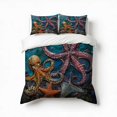 thumbnail image 1 of Octopus And Starfish Art Painting Bedding Set 3 Pcs Soft Microfiber Quilt Cover For Bedroom Decor, Comforter Cover With 2 Pillowcase, 1 of 5