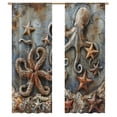 thumbnail image 1 of Octopus And Starfish Art Painting Sheer Voile Curtain Window Tulle Curtains For Living Room Bedroom Modern Curtain, 1 of 5