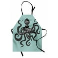 thumbnail image 1 of Octopus Apron Live in the Sunshine Swim the Sea Drink the Wild Air Message Graphic, Unisex Kitchen Bib Apron with Adjustable Neck for Cooking Baking Gardening, Charcoal Grey Turquoise, by Ambesonne, 1 of 3