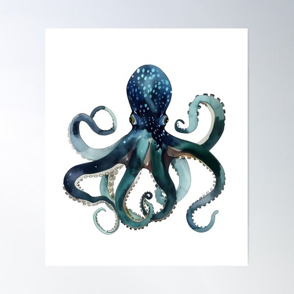 Octopus Art,Octopus Drawing Poster Wall Art, Modern Wall Decor For Living Room Bedroom, 12x18 UNFRAMED