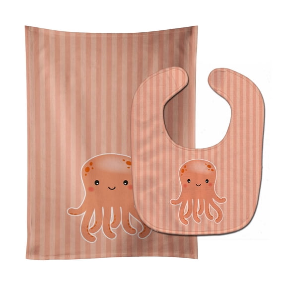 Octopus Baby Bib and Burp Cloth