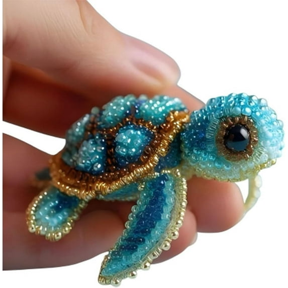 Octopus Bead Embroidery Kit - 3D Ocean Animals DIY Beadwork Craft Kit for Beginners Adults with Full-Color Instructions, Beaded Ornament Art Supplies & Gift for Craft Lovers