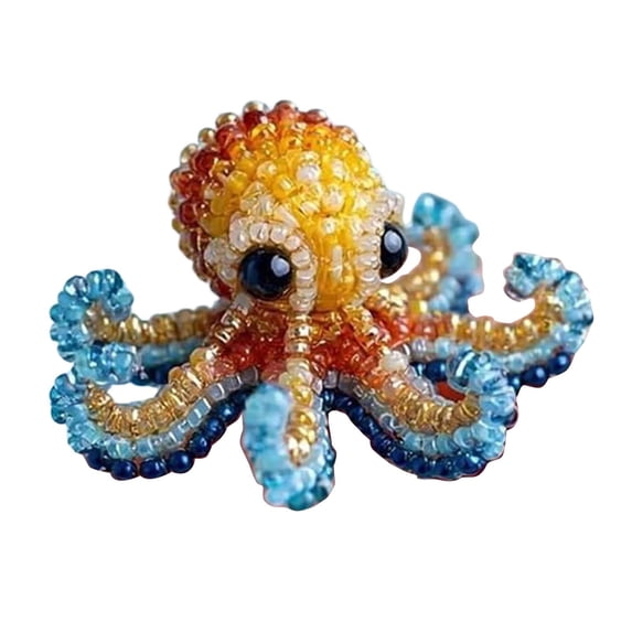 Octopus Bead Embroidery Kit,3D Ocean Animals DIY Beadwork Craft Kit, DIY Craft-Sea Turtle