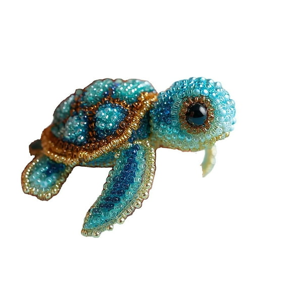 Octopus Bead Embroidery Kit, Easy DIY Underwater Creature Beaded Craft Set with Step-by-Step Guide, 3D Ocean-Themed Beadwork Kit for Beginners & Craft Enthusiasts(C)