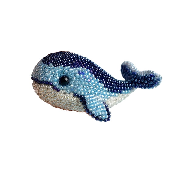 Octopus Bead Embroidery Kit, Ocean Animals 3D Starter Embroidery Set, DIY Beadwork Craft Kit for Beginners with Full-Color Instruction Sheet(E#1)