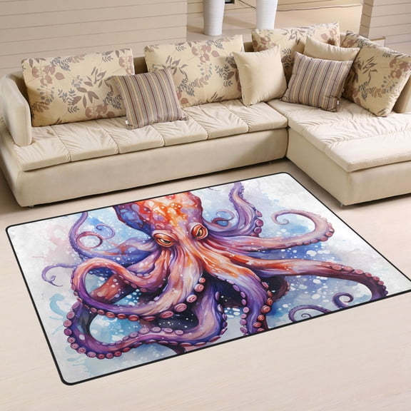 Octopus Beast Area Rug Washable Floor Carpet Mat 60 x 39 inch for Bedroom Living Room Kids Room Home Decor