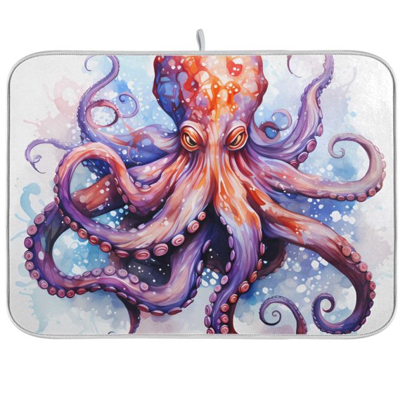 Octopus Beast Dish Drying Mat Dish Drainer Rack Mats Water Absorbent Non-Slip Easy Clean Heat Resistant for Kitchen Counter