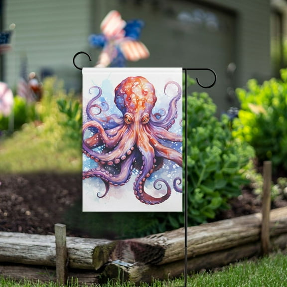 Octopus Beast Garden Flag Double Sided Outdoor Banners for Courtyard Outdoor Lawn Farmhouse Holiday Decorations