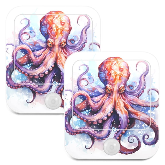 Octopus Beast Night Lights Plug into Wall LED with Auto Light Sensor Warm Light for Kids Hallway Bedroom Living Room Kitchen Bathroom Set of 2