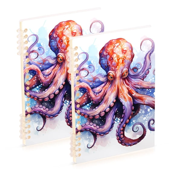 Octopus Beast Ring Binder Notebook Journey Note Diary College Ruled Spiral Notebook Study Loose Leaf Paper A5 60 Pages