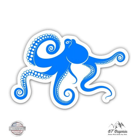 Octopus Blue - 5" Vinyl Sticker - For Car Laptop I-Pad - Waterproof Decal