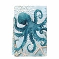 thumbnail image 1 of Octopus Blue Microfiber Kitchen Towel, Coastal Starfish Nautical Anchor Flower Soft Absorbent Dish Towels, Quick Drying Washable Dishcloths for Kitchen Cleaning, Drying Dishes, 18x28 Inches, 1 of 9