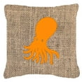 thumbnail image 1 of Octopus Burlap And Orange Fabric Decorative Pillow, 1 of 1