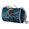 thumbnail image 1 of Octopus Canvas Beach Blanket Picnic Mat - Oversized Waterproof Outdoor Camping Mat - Travel, Hiking, and Sports - Portable Lightweight Foldable Mat for Family and Friends Gathering, 1 of 6