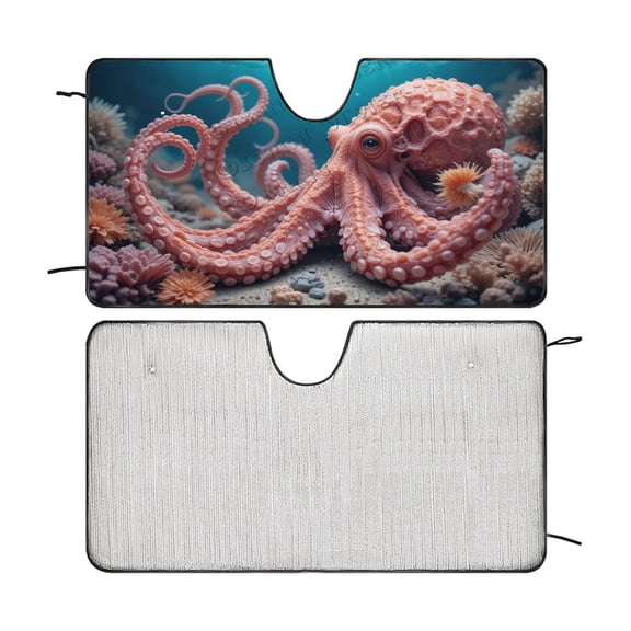 Octopus Car Windshield Sunshade Front Window Sun Visor Protector Fold-able Shield Cover for Truck SUV 51"x28"