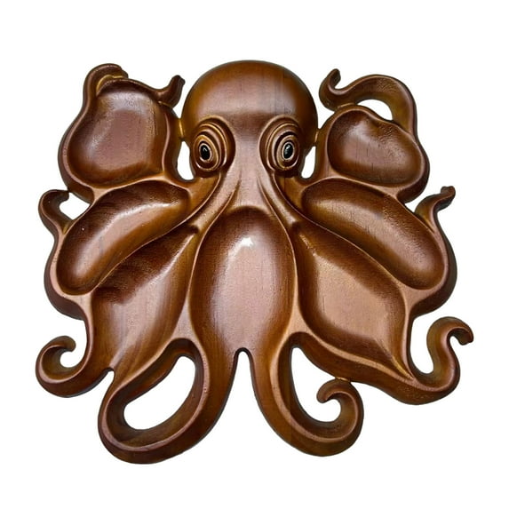 Octopus Charcuterie Board, Ocean Theme Serving Tray for Cheese, Meats & Fruits, Kraken Design Wood Platter Gift for Seafood Lovers