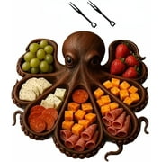 Octopus Charcuterie Platter   Gift for Seafood Lovers, Novelty Uniquel Serving Tray for Cheese, Meats & Fruit, Ocean Theme Party Octopus Bread Board, Home Kitchen Party Board Decoration#B,16 IN