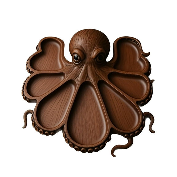 Octopus Charcuterie Platter,Kraken Design Wood Cheese & Meat Serving Platter,Beach & Nautical Lovers for Housewarming & Entertaining Octopus Charcuterie Board