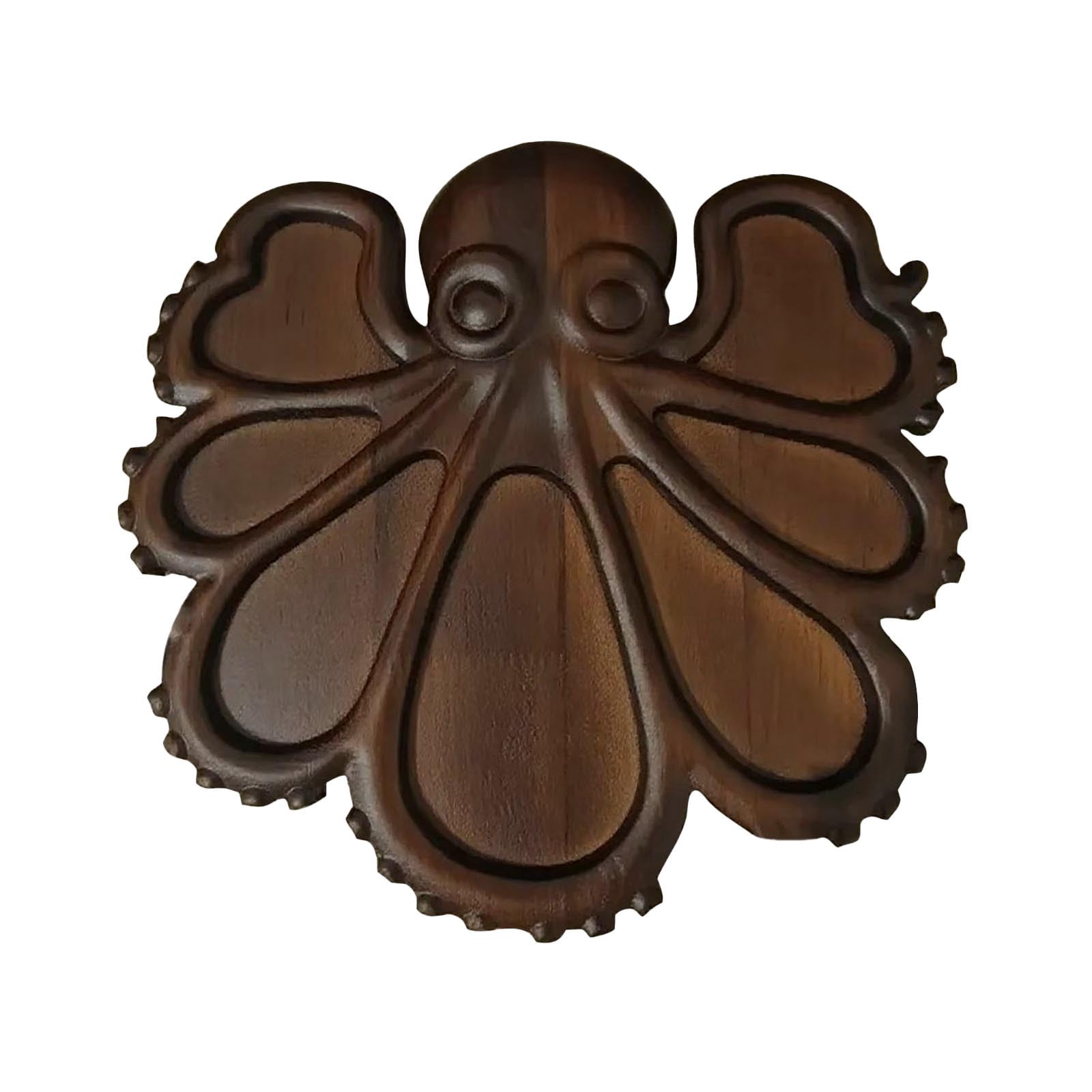 Octopus Charcuterie Platter, Ocean Themed Cheese Bread Board,Handcrafted Octopus Wood Serving Tray for Cheese, Meats & Seafood, Nautical-Themed Gift for Food Lovers,11x11in