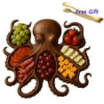 thumbnail image 1 of Octopus Charcuterie Platter, Ocean Themed Cheese Bread Board, Nautical Serving Tray for Cheese, Unique Octopus Design Wood Serving Tray, Personalized Charcuterie Boards Gift Set for Seafood Lovers, 1 of 8