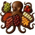 thumbnail image 1 of Octopus Charcuterie Platter, Ocean Themed Cheese Bread Board, Novelty Unique Serving Tray Board for Cheese Meats Fruit, Kraken Design Wood Serving Tray, Unique Gift for Seafood Lovers (Style-A, 8IN), 1 of 8