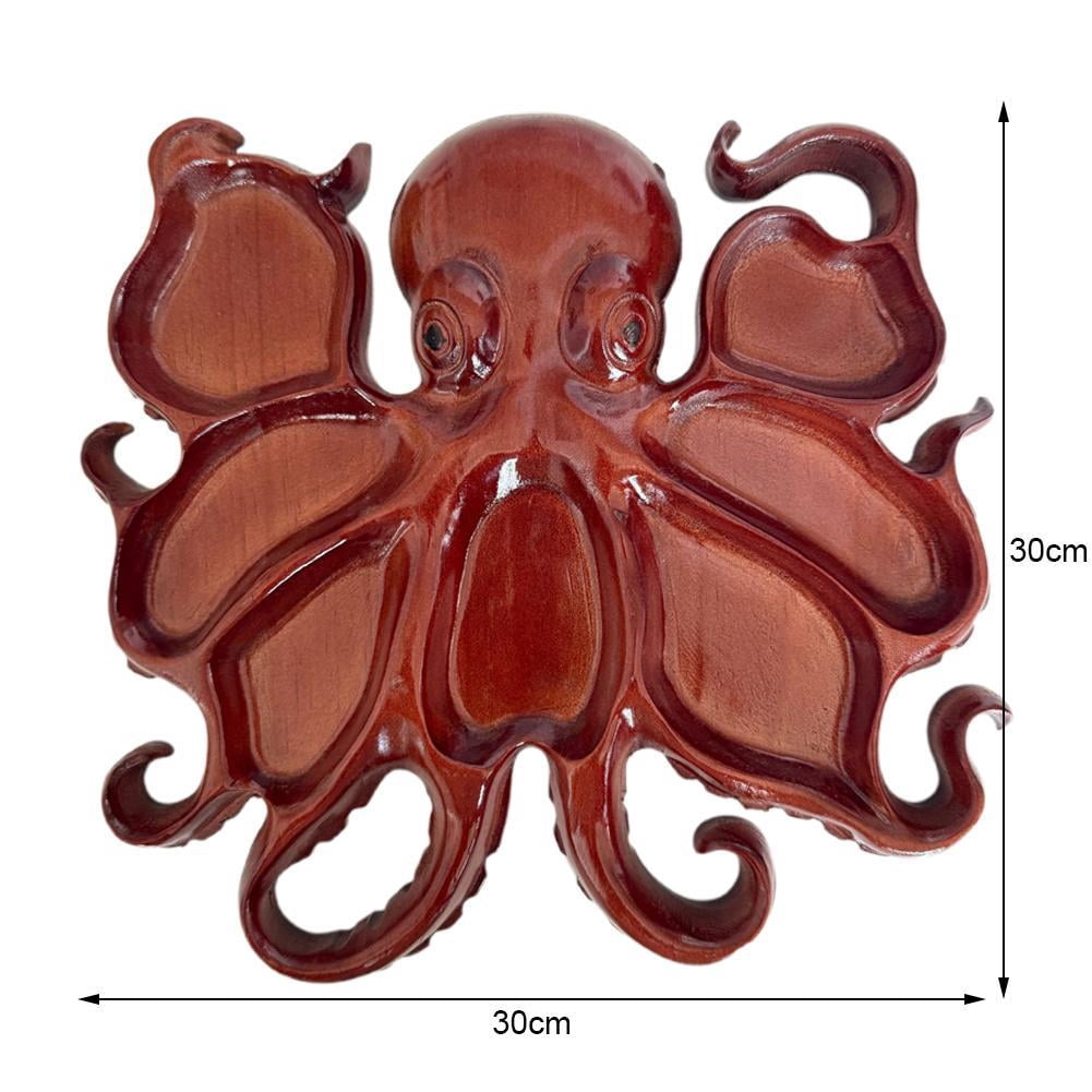 Octopus Charcuterie Platter, Unique Octopus Design Wood Serving Tray, Ocean Theme Party Octopus Bread Board, Funny Animal Shaped Platters Tray, Gift for Seafood Lovers