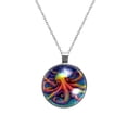 thumbnail image 1 of Octopus Circular Glass Pendant Necklace - Women's Statement Necklaces, 1 of 5