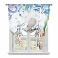 thumbnail image 1 of Octopus Coastal Balloon Curtains for Windows, Bedroom Curtains 54 Inch Length, Summer Nautical Starfish Coral Ocean Tie Up Curtains Panels Thermal Insulated Bathroom Curtains Window 42"x54", 1 of 8