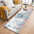 thumbnail image 1 of Octopus Coastal Kitchen Runner Rug 2x6 Washable Runners for Hallway Non Slip Beach Nautical Ocean Coral Seahorse Vintage Large Area Rug Indoor Floor Carpet for Bathroom Laundry Entryway Bedroom, 1 of 8