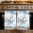 thumbnail image 1 of Octopus Coastal Kitchen Towels Set of 4, Summer Nautical Starfish Coral Ocean Absorbent Dish Towels for Kitchen, Microfiber Hand Towel, Quick Drying Tea Towel for Cleaning Decorative Dishcloths, 1 of 7