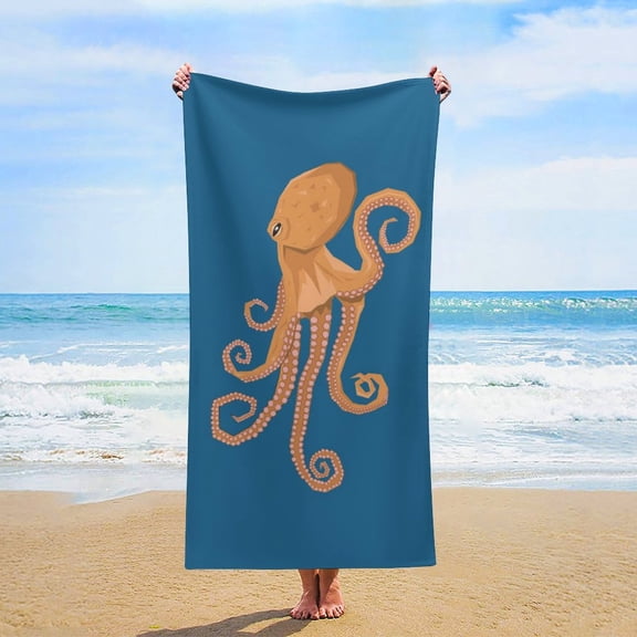 Octopus Coastal Ocean Beach Towel 30x60 inch Nautical Animal Sea Life Microfiber Beach Towels for Travel Sand Free Quick Dry Travel Towels Quick Dry Ultra Absorbent Super Soft Pool Travel Swimming