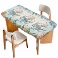 thumbnail image 1 of Octopus Coastal Table Cloths for 6 Foot Rectangle Tables, Summer Nautical Starfish Coral Beige Patio Waterproof Elastic Fitted Tablecloths, Washable Rectangular Table Cover for Camping, 1 of 8