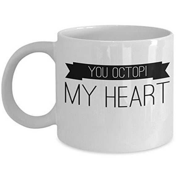 Octopus 11 oz Coffee Mug - You Octopi My Heart White Ceramic Gift