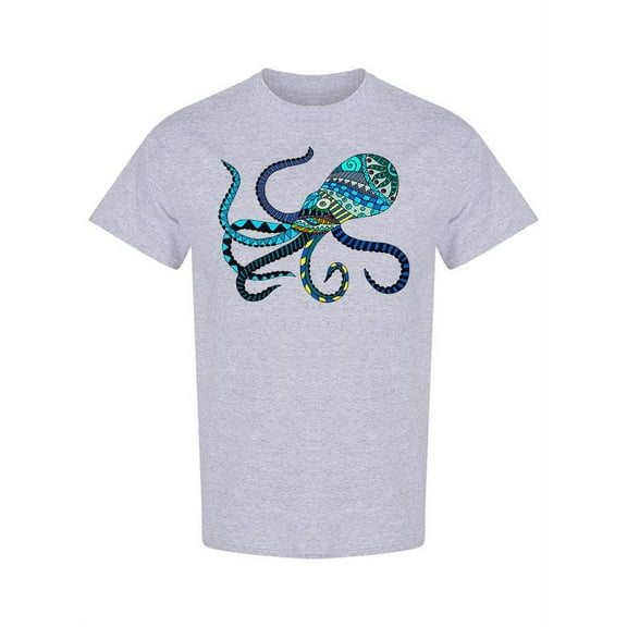 Octopus Colorful Doodle Pattern T-Shirt Women -Image by Shutterstock, Female 3X-Large