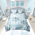 thumbnail image 1 of Octopus Comforter Set 7 Piece Bed in a Bag Twin,Teal Blue Ocean Beach Coastal Bedding Set Starfish Octopus Tentacles Sheet Sets with Comforter Underwater Creature Coral Bed Set,Kawaii Fish Room Decor, 1 of 4