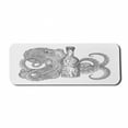 thumbnail image 1 of Octopus Computer Mouse Pad, Engraving Style Monochrome Image of a Sea Animal Holding a Bottle of Rum, Rectangle Non-Slip Rubber Mousepad Large, 31" x 12", White Charcoal Grey, by Ambesonne, 1 of 2