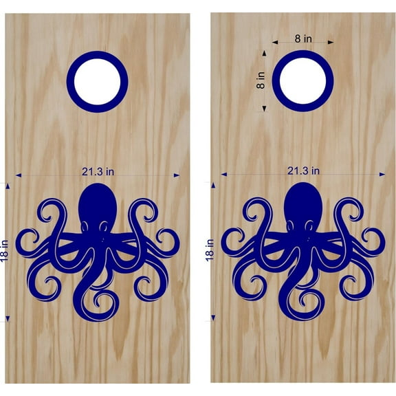 Octopus Cornhole Board Decals Stickers Wraps Bean Bag Toss Tailgating Games