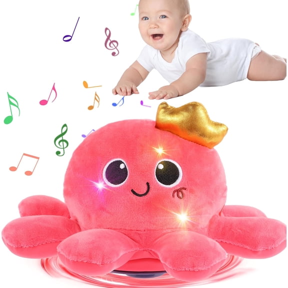 Octopus Crawling Toy - Octopus Toy with Light, Music, Voice Control, and Clap Hands Awake for 2+ Year Old Boys and Girls