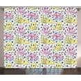 thumbnail image 1 of Ambesonne Octopus Curtains 2 Panel Set, Cartoon Underwater Animals, 108" x 63", Pink Yellow Pale Blue, 1 of 3