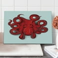 thumbnail image 1 of Octopus Cutting Board, Kraken Animal Shadow Tropical Seafood Marine Tentacle Simple Design Art Print, Decorative Tempered Glass Cutting and Serving Board, Large Size, Red, by Ambesonne, 1 of 1