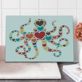 thumbnail image 1 of Octopus Cutting Board, Sea Animal Shape with Big and Little Colorful Hearts Love Valentines Day Concept, Decorative Tempered Glass Cutting and Serving Board, Large Size, Multicolor, by Ambesonne, 1 of 1