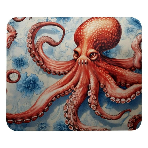 Octopus Desk Pad Mousepad Gaming Mouse Pad, Square 8.3x9.8 Inch Non-Slip Rubber Bottom Printed, Suitable for Office and Gaming