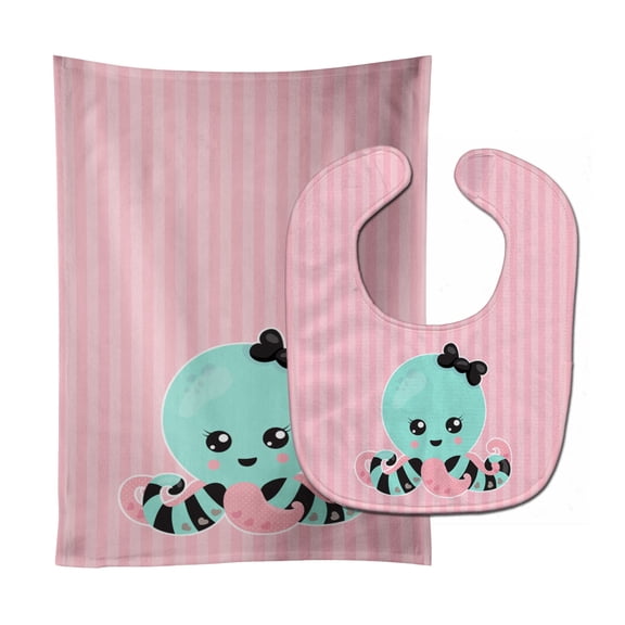 Octopus Doll Baby Bib and Burp Cloth